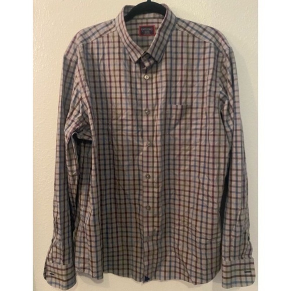 UNTUCKit Button Down Mens‎ XL Multi Color Plaid Excellent Wrinkle Free Cotton